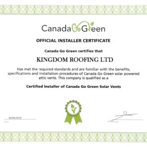 Official Installer Certificate – Canada Go Green
